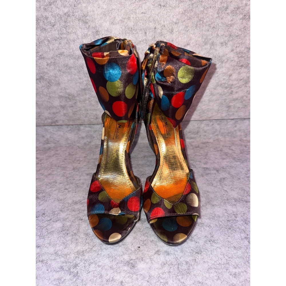 Michael Antonio Survivor Polka Dot‎ Ankle Cuff Stiletto Heels Mens 7 Multi Color